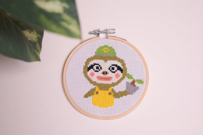 Leif Animal Crossing Cross Stitch Digital Pattern, Leif ACNH Craft PDF Digital download
