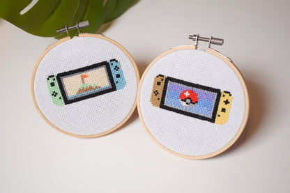 ACNH switch Cross Stitch Pack, Pokemon Switch Cross Stitch, Pokeball switch cross stitch pattern, DIY Craft Kit