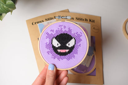Pokémon Cross Stitch Pattern, Gastly Pokémon DIY Digital Pattern, DIY Pokémon Embroidery Pattern, Nerdy Cross Stitch Pattern