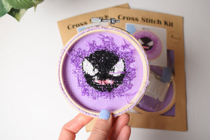 Pokémon Cross Stitch Pattern, Gastly Pokémon DIY Digital Pattern, DIY Pokémon Embroidery Pattern, Nerdy Cross Stitch Pattern