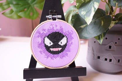 Pokémon Cross Stitch Pattern, Gastly Pokémon DIY Digital Pattern, DIY Pokémon Embroidery Pattern, Nerdy Cross Stitch Pattern