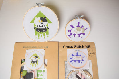 Splatoon Cross Stitch Duo Kits (2pack), Splatoon Lil Judd and large Judd Counted Cross Stitch, Splatoon Gifts