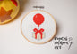 Animal Crossing Cross Stitch Pattern, Balloon with Presents Digital Embroidery Pattern, ACNH Embroidery, Red Balloon with Present DIY