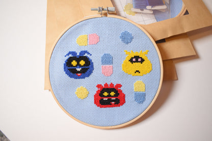 Dr. Mario Cross Stitch Digital Pattern for Instant Download, Dr. Mario 6 inch Pattern