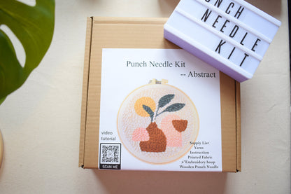 Beginner Friendly Punch Needle Full Kit, Punch Needle Craft Gift, DIY Starter Rug Hooking Kit(video tutorial included), Punch Needle Gift