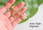 Snow Flake Enamel Keychain, Gold Tone Keychain Clasp, Keychain Ring Supply