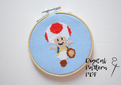 Toad Cross Stitch Pattern (4inch) PDF for Instant Download