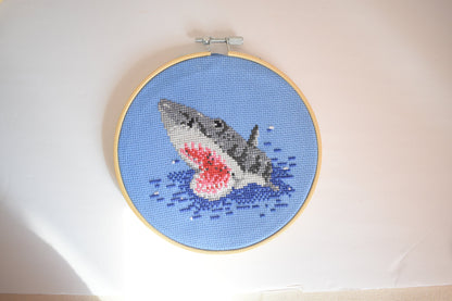Shark Jaws Cross Stitch Digital Pattern, Shark Jaws Embroidery pattern. movie cross stitch, Jaws pattern.