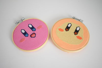 Kirby Cross Stitch, Waddle Dee Cross Stitch Kits (Double Pack) - DIY Beginner friendly Fun kits- Kirby gifts