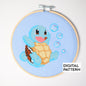 Pokemon Cross Stitch Pattern Download, Squirtle Embrodiery Pattern, Squirtle Instant download, Pokemon craft pattern