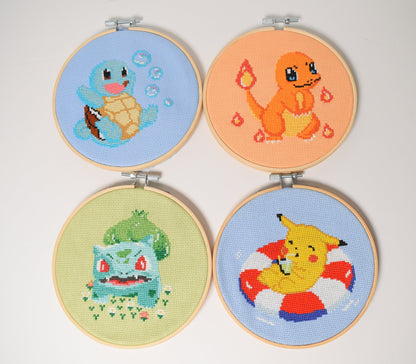 Pokemon Cross Stitch Pattern Download, Squirtle Embrodiery Pattern, Squirtle Instant download, Pokemon craft pattern