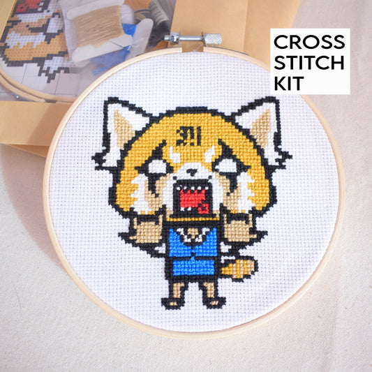 Aggretsuko DIY Counted Cross Stitch Kit