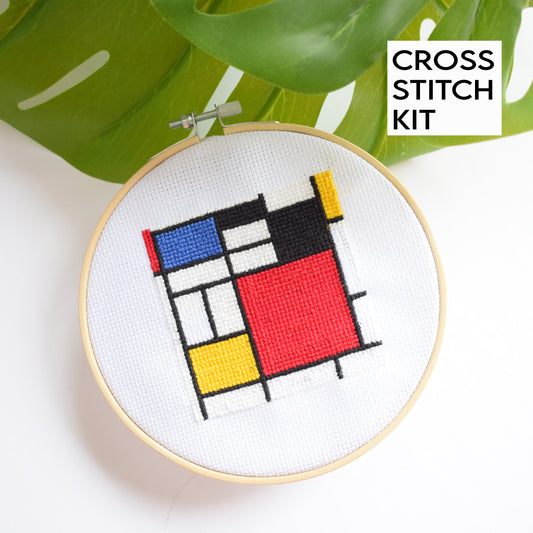 Composition Red Yellow Blue from Piet Mondrian Cross Stitch Kit