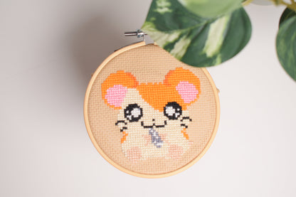 Hamtaro Digital Cross Stitch Pattern for 4inch hoop, Instant download Hamtaro PDF.