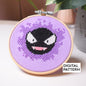 Pokémon Cross Stitch Pattern, Gastly Pokémon DIY Digital Pattern, DIY Pokémon Embroidery Pattern, Nerdy Cross Stitch Pattern