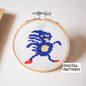 Funny Cross Stitch Pattern, Ugly Sonic Sanic Embroidery pattern, Nerdy Cross Stitch Pattern, mini stitch pattern