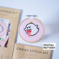 Mini ghost Cross Stitch Pattern, King Boo glow in the dark, Spooky Cross Stitch, Super Mario Pattern for instant download
