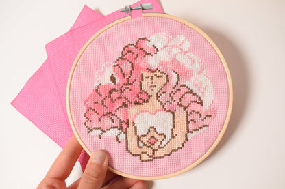 Steven Universe Rose Quartz Portrait Cross Stitch Pattern For Digital Download, Rose Quartz pattern,