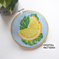 Monstera Leaf Cross Stitch PDF Digital Pattern, Lemon Cross Stitch Pattern, Monstera Leaf embroidery pattern, Plants Pattern,