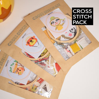 Animal Crossing Cross Stitch Kits Bundle (3pack), Daisy Mae, Pascal, Leif, ACNH Gift, ACNH embroidery kits