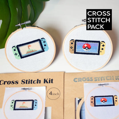 ACNH switch Cross Stitch Pack, Pokemon Switch Cross Stitch, Pokeball switch cross stitch pattern, DIY Craft Kit