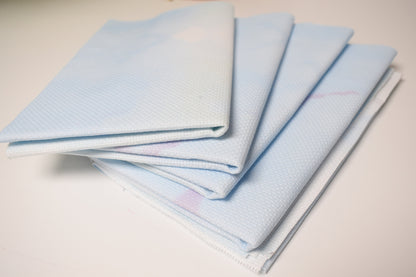 14ct Cross Stitch Fabric, Printed Aida Cloth, Pre-cut fat quarter fabric, 14 Count Color Aida Fabric, Blue sky cloud pattern