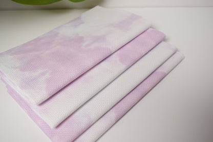 14ct Cross Stitch Fabric, Purple Printed Aida Cloth, fat quarter fabric, 14 Count Color Aida Fabric, Purple cloud pattern, Mystery aida