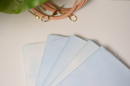 14ct Cross Stitch Fabric, Printed Aida Cloth, Pre-cut fat quarter fabric, 14 Count Color Aida Fabric, Blue sky cloud pattern