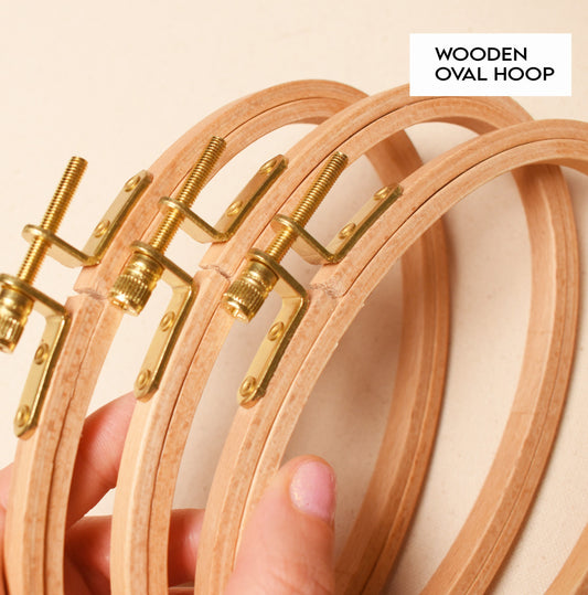 Cross Stitch Oval Hoop (beechwood) 6inch x 4inch, High Quality Wooden Oval Hoop, Embroidery frame with smooth edges. DIY Craft Tool