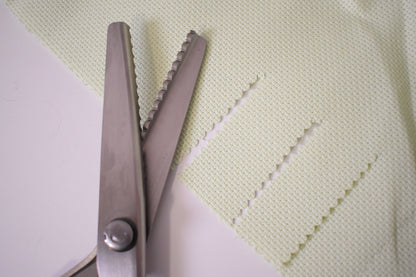 9" Stainless Steel Pinking Shears, 5mm scallop blades, heavy duty scissors with decorative cuts. Best for sewing and DIY projects