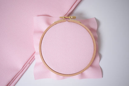 14 Count Pink Aida Cloth, Blush Color Stitch Fabric, Light Pink Color Aida Cloth, Pink Cotton Embroidery Fabric