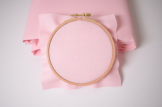 14 Count Pink Aida Cloth, Blush Color Stitch Fabric, Light Pink Color Aida Cloth, Pink Cotton Embroidery Fabric
