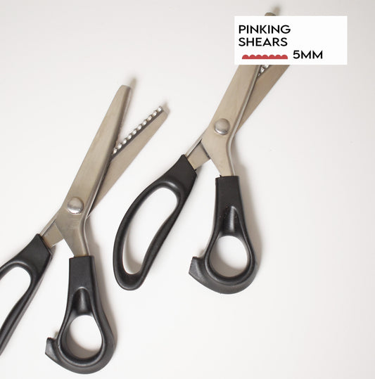 9" Stainless Steel Pinking Shears, 5mm scallop blades, heavy duty scissors with decorative cuts. Best for sewing and DIY projects