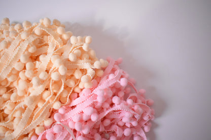 Mini pom pom trim by the yard, small puff ball trims, Apparel sewing Decor DIY Ball Trim, 10 colors.