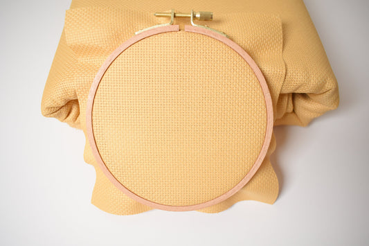 14 Count Mustard Yellow Aida Cloth, Yellow Cross Stitch Fabric, Gold color Aida Cloth, 14ct Aida cross stitch cloth