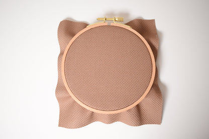 14ct Count  Dark Coffee Brown Aida Cloth, Dark Carmel Stitch Fabric, Walnut Color Aida Cloth, 14ct Coffee Color Aida Cloth