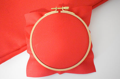 14 Count Red Aida Cloth, Scarlet Red Cross Stitch Fabric,14ct Cotton Red Aida Fabric