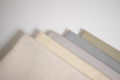 Cotton Linen Embroidery Fabric, 20"X27" Natural, Ivory, Light Gray, Dark Gray, Sage