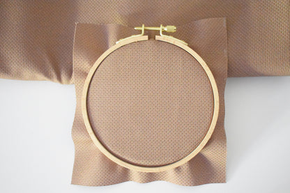 14ct Count  Dark Coffee Brown Aida Cloth, Dark Carmel Stitch Fabric, Walnut Color Aida Cloth, 14ct Coffee Color Aida Cloth