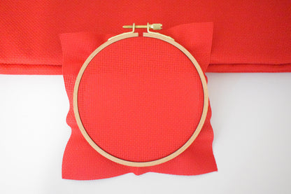 14 Count Red Aida Cloth, Scarlet Red Cross Stitch Fabric,14ct Cotton Red Aida Fabric