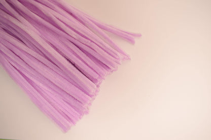 Colorful pipe cleaners, bulk fuzzy DIY craft sticks, diy decorations floral wires, Pastel color, purple, pink, blue, yellow, 100pc 12inch