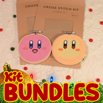 Kit Bundles - Kirby and Waddle Dee Cross Stitch Kits