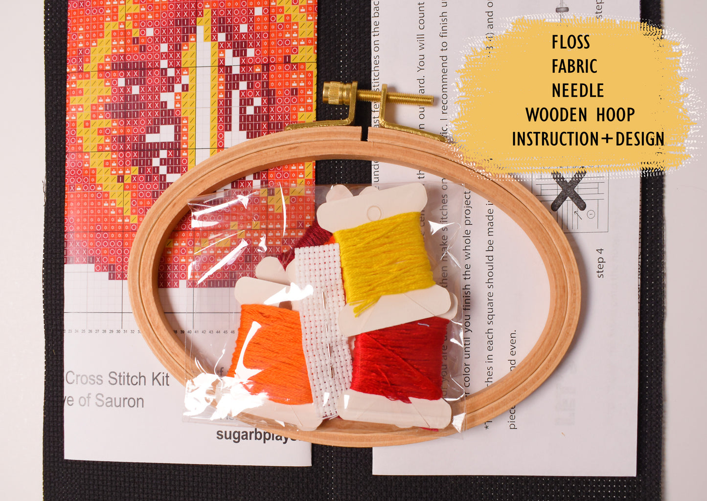 LotR Eye of Sauron Beginner Friendly Cross Stitch Kit
