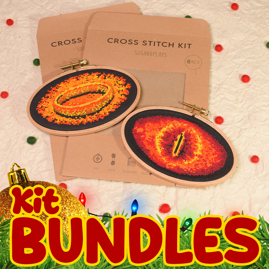 Kit Bundle - LotR Eye of Sauron and The One Ring Cross Stitch Kits