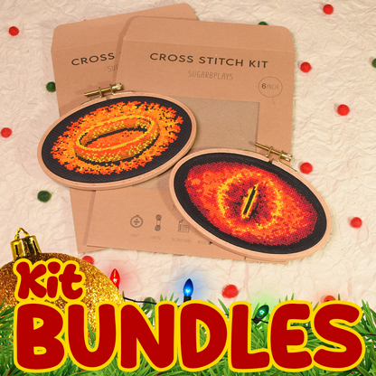 Kit Bundle - LotR Eye of Sauron and The One Ring Cross Stitch Kits