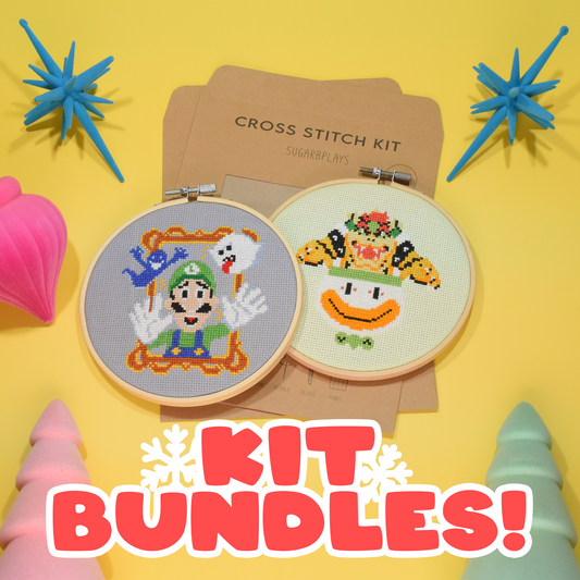 Holiday Bundle - Luigi and Bowser Cross Stitch Kits