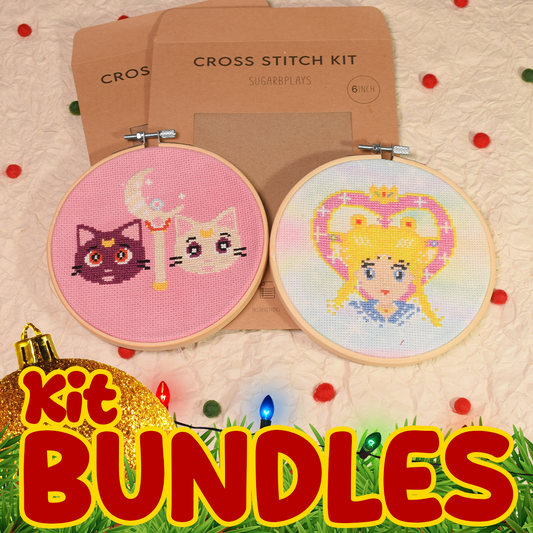 Kit Bundles - Sailor Moon, Luna and Artemis Cross Stitch Kits