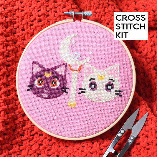 Sailor Moon Luna and Artemis Cross Stitch Kit