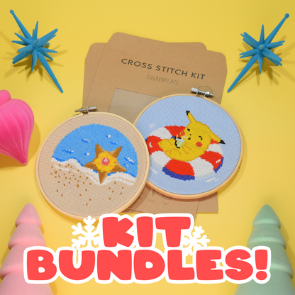 Holiday Bundles - Staryu and Pikachu Cross Stitch Kits