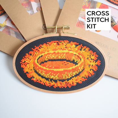 The one Ring The Lord of the Rings LOTR Cross Stitch Kit - 6inch by 4 inch